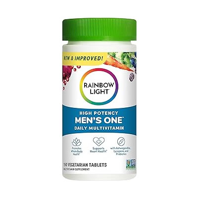 Rainbow Light Mens One High Potency Daily Multivitamin, Vegetarian, 150 ct., Package May Vary